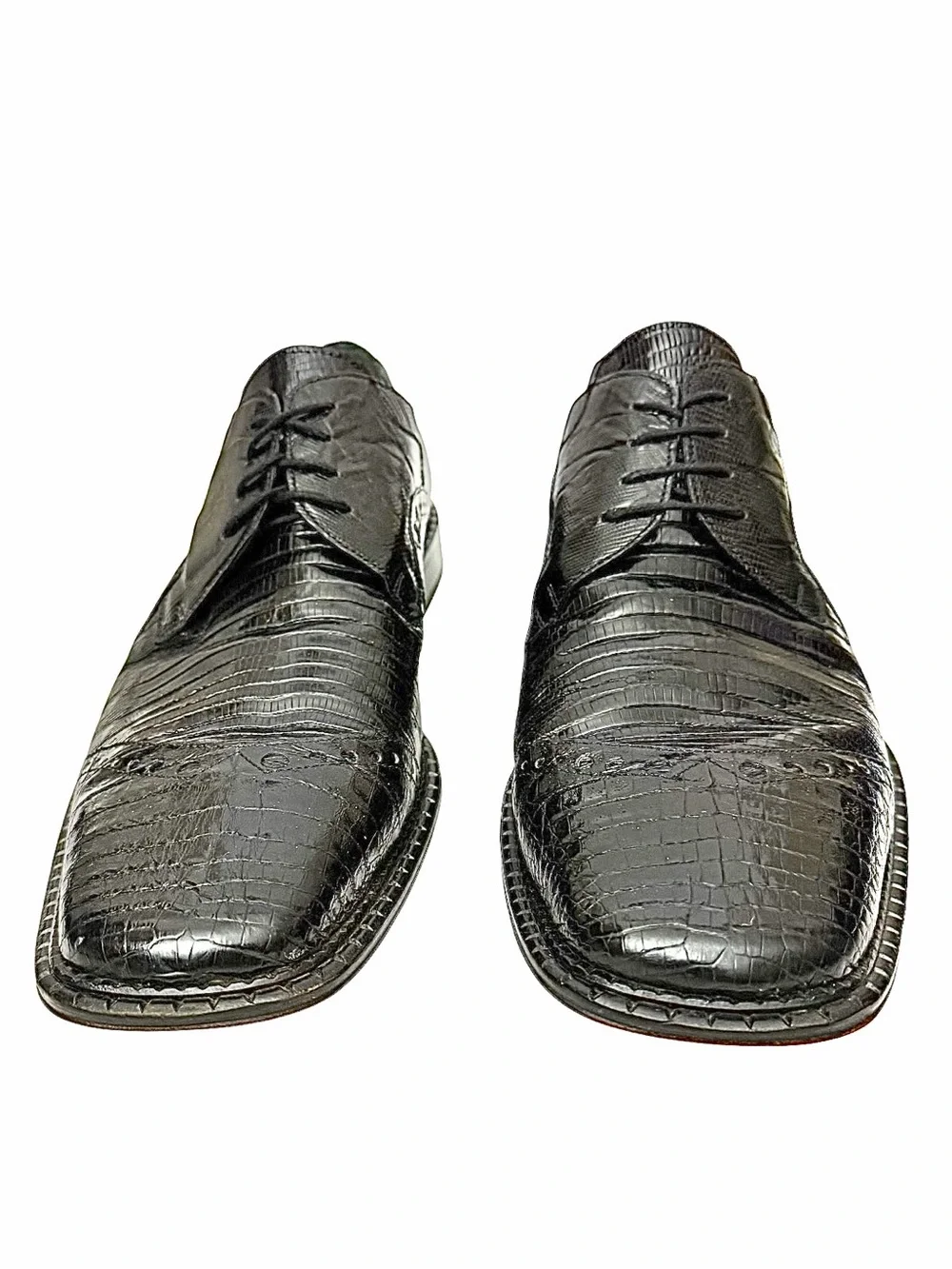 David Eden Exotic Black Crocodile & Lizard Oxford Dress Shoes Men’s Size 13